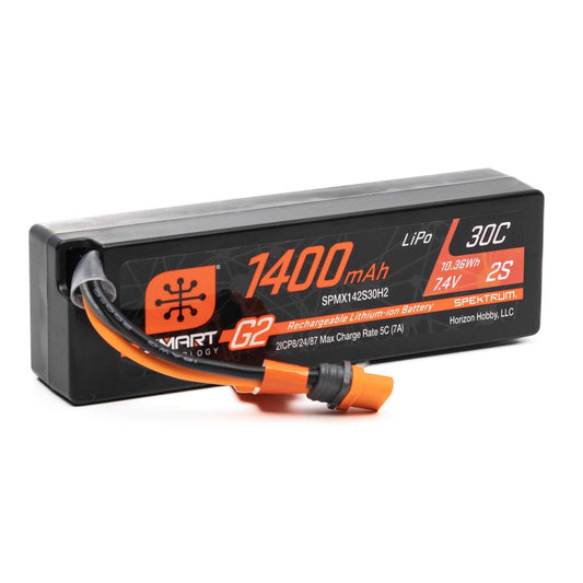 Spektrum SMART 7.4V 1400mAh 2S 30C Smart G2 LiPo Battery: IC2 Connector (SPMX142S30H2)