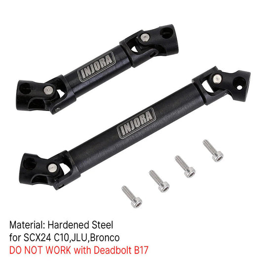 INJORA Steel Front Rear Center Drive Shafts for SCX24 C10 JLU Bronco Base Camp (SCX24-43) INJORA