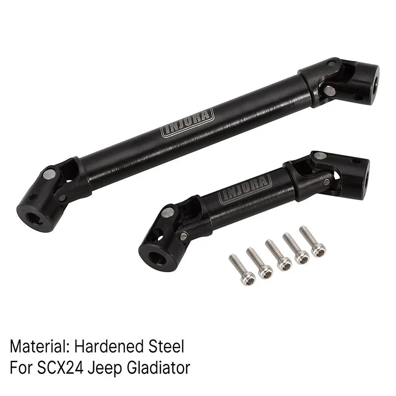 INJORA Steel Front Rear Center Drive Shafts for Axial SCX24 Gladiator Power Wagon INJORA