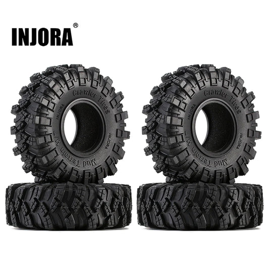 INJORA 1.0" 62*20.5mm S5 Soft Rubber Mud Terrain Tires for 1/24 RC Crawlers (4) (YQT-T1007)