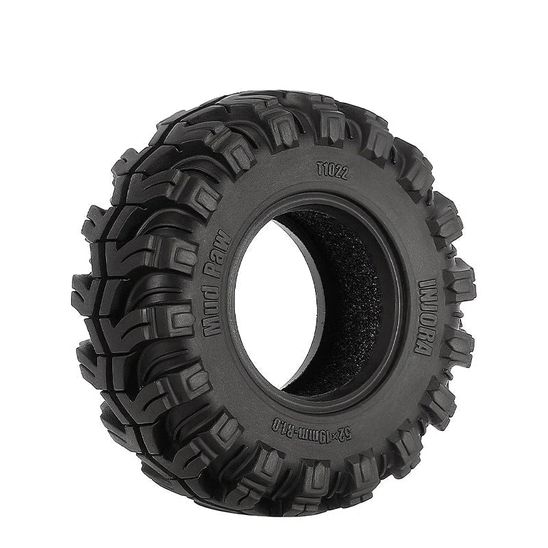 INJORA 1.0" 52*19mm Mud Paw M/T Tires (T1022) (4) INJORA