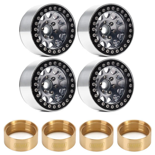 INJORA 4PCS 1.9" Aluminum Alloy Beadlock Wheel Rims for 1/10 RC Crawler (YQW-01BG-1944)