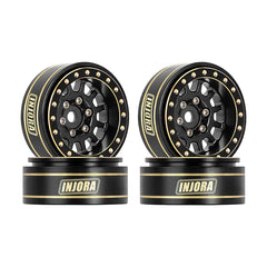 INJORA 1.0 Plus 12-Spoke Brass Beadlock Wheels 42g/pcs offset -3.75mm for 1/18 1/24 RC Crawler (4) (W1101)