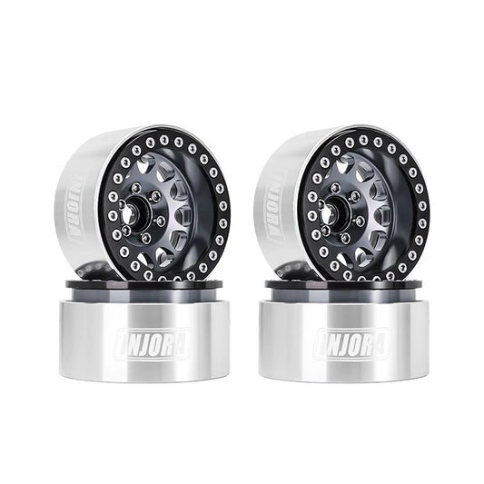 INJORA 1.9" Negative Offset 10.4mm Deep Dish Beadlock Wheel Rim for 1/10 RC Crawler (4) (W1949)
