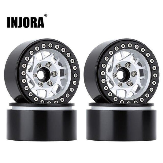 INJORA 4PCS 1.9" Metal Beadlock Wheel Rims For 1/10 Scale RC Crawler INJORA