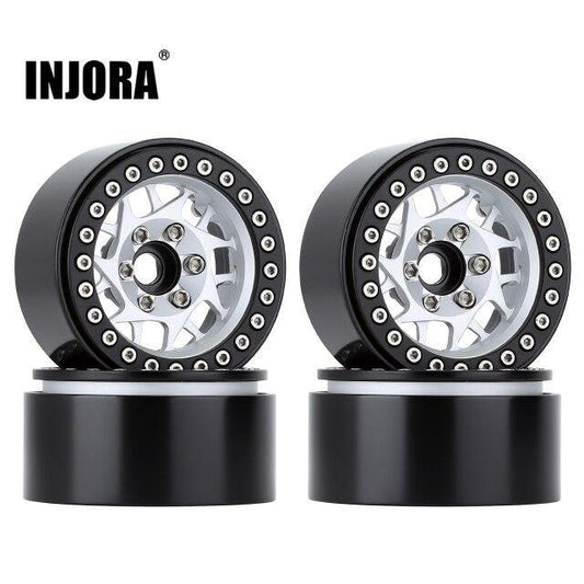 INJORA 4PCS 1.9" Metal Beadlock Wheel Rims For 1/10 Scale RC Crawler