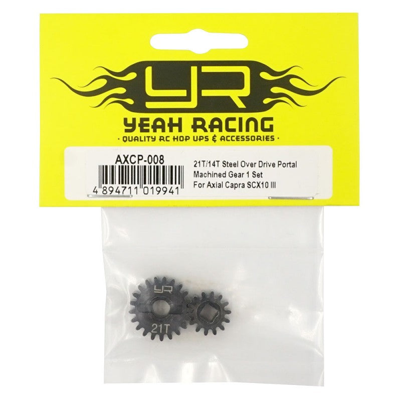 Yeah Racing 21T 14T HD Steel Overdrive Portal Machined Gear Set For Axial 1/10 Capra SCX10 III Yeah Racing