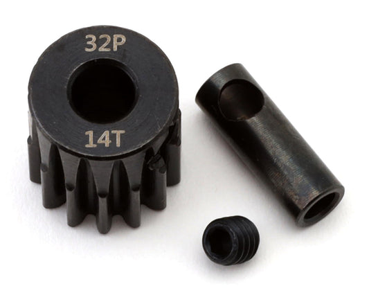 EcoPower Steel 32P Pinion Gear (Mod .8) (5mm Bore) (14T) w/3.17mm Reducer Sleeve Amain Hobbies