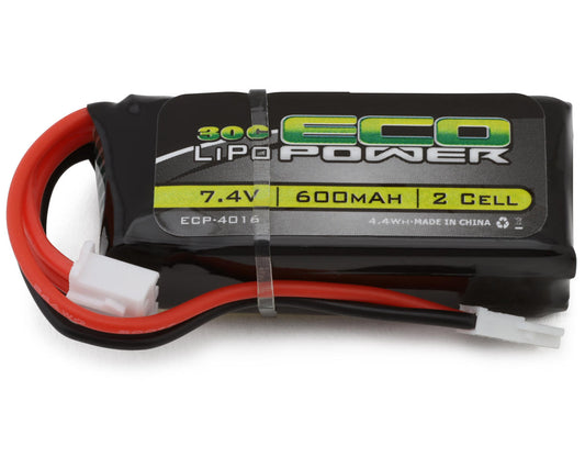 EcoPower 2S 30C LiPo Battery w/Molex Connector (7.4V/600mAh) (Fits: Furitek™ FX118/CR-18P)(ECP-4016)