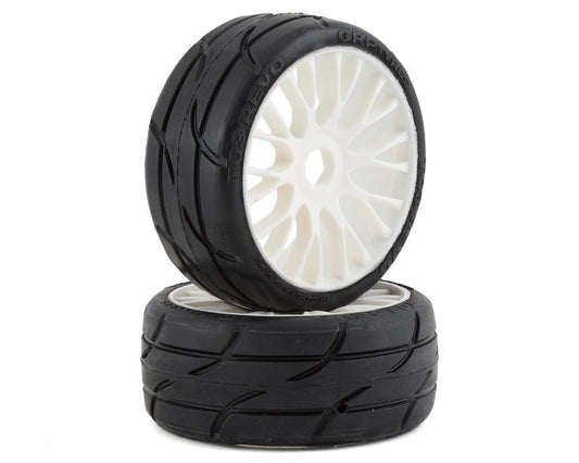 GRP Tires GT - TO3 Revo Belted Pre-Mounted 1/8 Buggy Tires (White) (2) (XM7) w/FLEX Wheel (GRPGTH03-XM7)