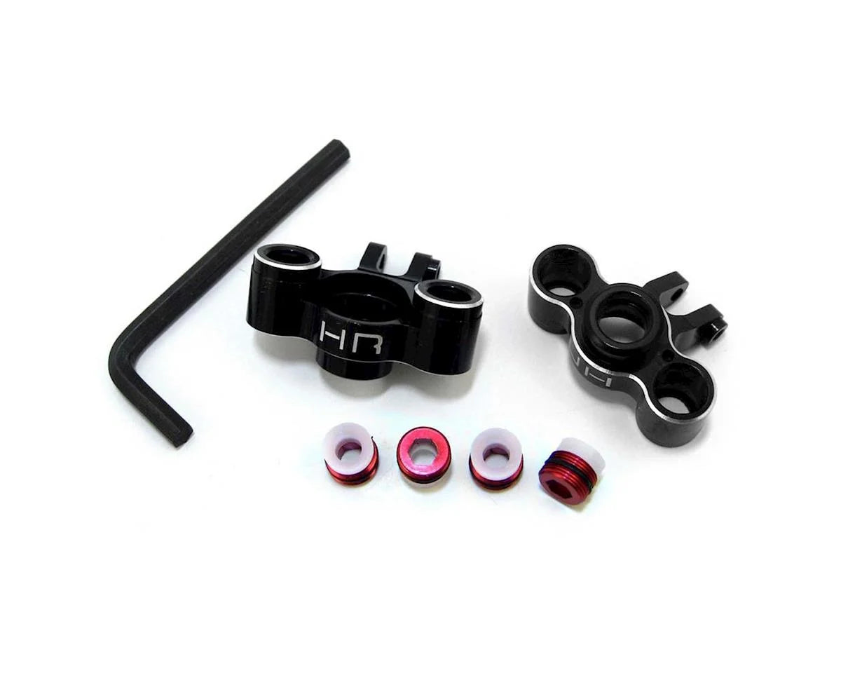 Hot Racing: Aluminum Knuckle Axle Carrier Set for Traxxas 1/16 (Black w/Red Screw) Hot Racing