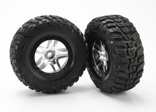 Traxxas: SCT Satin Chrome & Black Wheels & S1 Kumho Tires (2) (5882)