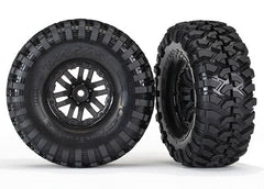 1.9" Black TRX Wheels with Canyon Trail Tires (2) TRAXXAS