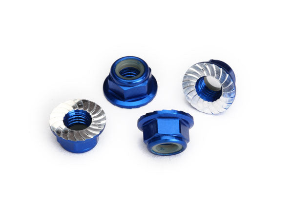 TRAXXAS 5 mm Blue Aluminum Serrated Lock Nuts (4) TRAXXAS