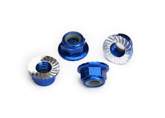 TRAXXAS 5 mm Blue Aluminum Serrated Lock Nuts (4) TRAXXAS