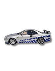 IMEX 1/18 RWD DRIFT CAR GTR R34 RTR SILVER (LD11899S)