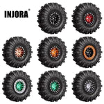 INJORA 1.0" 62*20.5mm Wheel Rims Mud Terrain Tires Set for 1/24 RC Crawlers (4) (W1049-T1007) INJORA