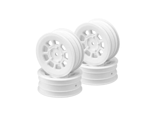 JConcepts: 9 Shot 2.2 Dirt Oval Front Wheels (White) (4) (B6.1/XB2/RB7/YZ2) w/12mm Hex