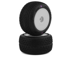 JConcepts Mini-B/Mini-T Twin Pin Pre-Mounted Rear Tires (White) (2) (Pink) Amain Hobbies