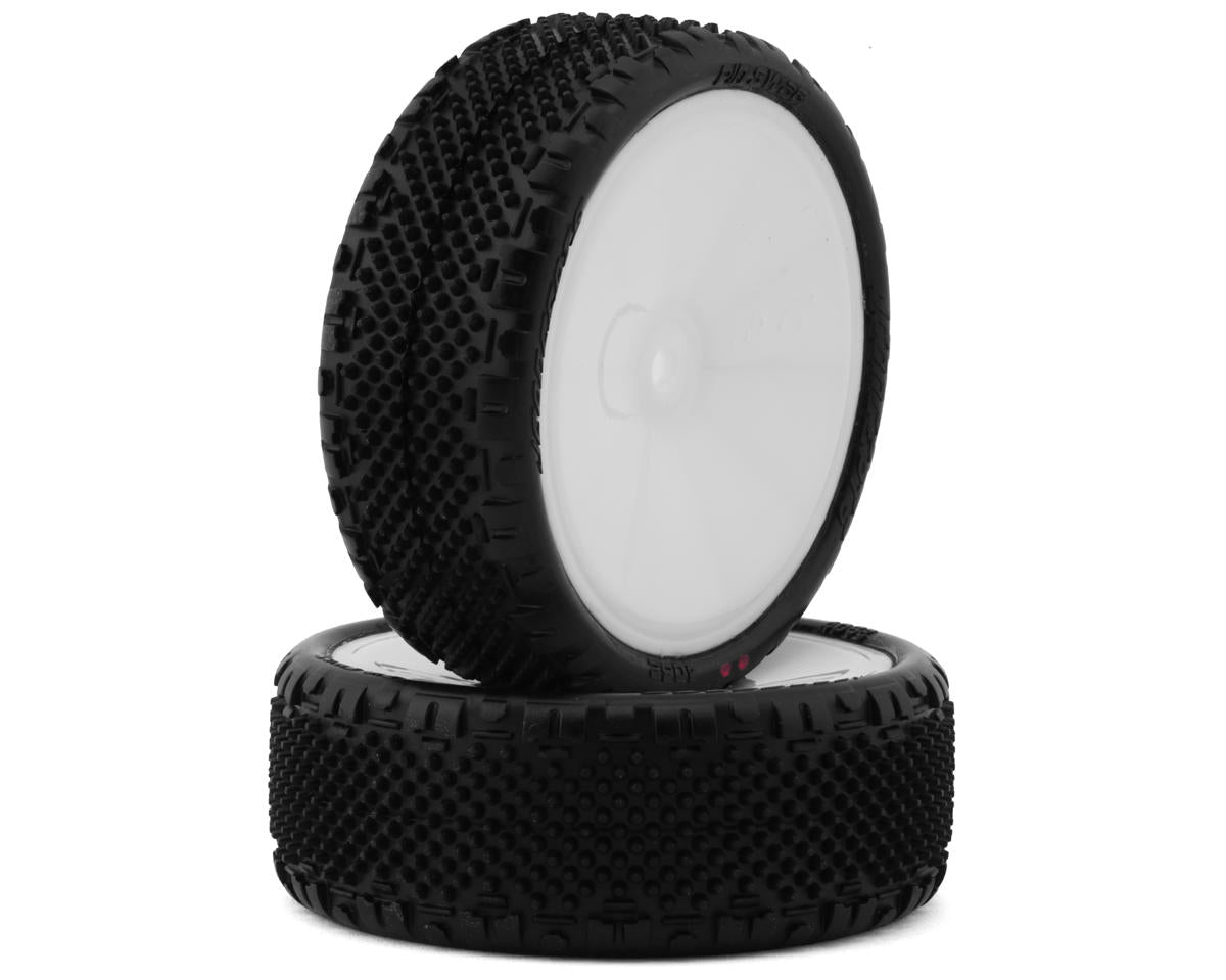 JConcepts Pin Swag LP Wide 2.2" Pre-Mounted 2WD Front Buggy Carpet Tires (Pink) (2) w/12mm Hex Amain Hobbies