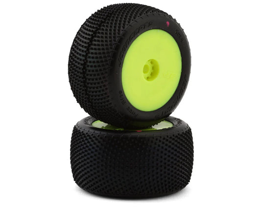 JConcepts Mini-T/B Fuzz Bite Pre-Mounted Rear Tires (Multiple Colors available) (2) (Pink)