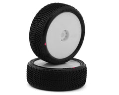 JConcepts 1/16 FuzzBite Pre-Mounted Front Mini-B Tires, White Wheels, Pink Compound (2) (JCO40852211)