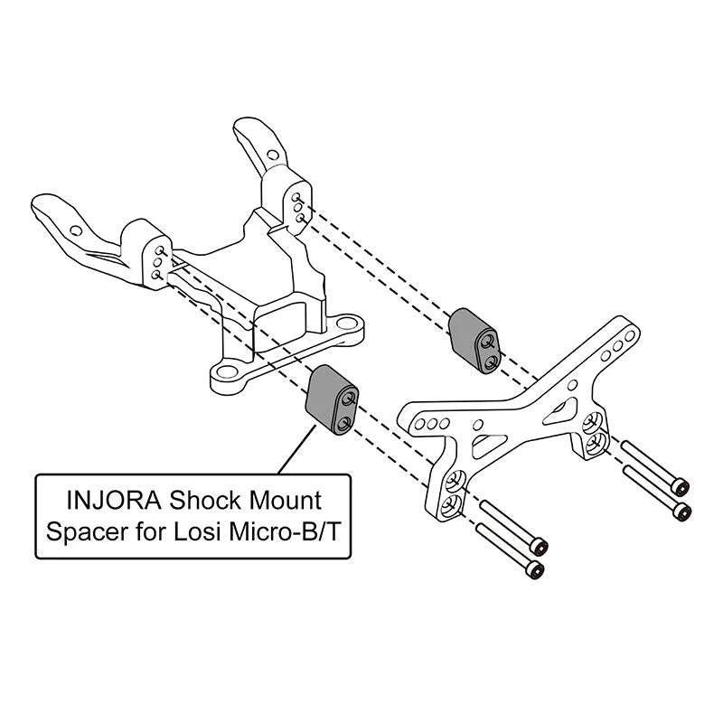 INJORA: Aluminum Spacers for Losi Micro-B Micro-T Front Shocks (LOS-30) INJORA