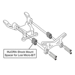 INJORA: Aluminum Spacers for Losi Micro-B Micro-T Front Shocks (LOS-30) INJORA