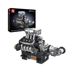 Mould King 10206 Supercharged V8 Engine Building Set | 737 Pcs IMEX