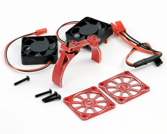 Powerhobby Aluminum Dual High Speed Cooling Fans RED FOR 1/5 Motor HRP