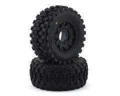 Pro-Line 1/10 Badlands MX28 BELTED F/R 2.8" MT Tres Mounted 12mm Blk Raid (2) (PRO1017410) Horizon Hobby