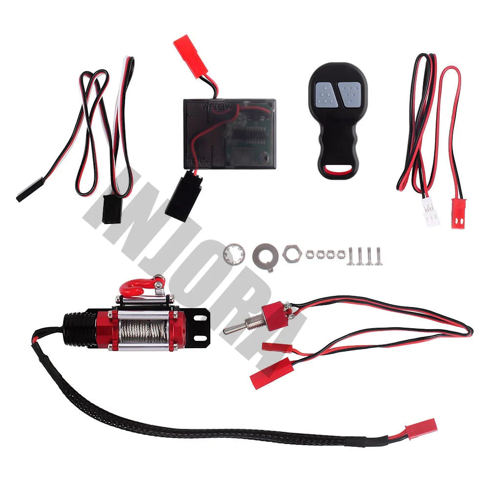INJORA Metal Winch with Wireless Remote Controller for 1/10 RC Crawler INJORA