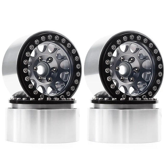 INJORA: 4PCS 1.9" Aluminum Alloy Beadlock Wheel Rims for 1/10 RC Crawler (Multiple Colors Available)