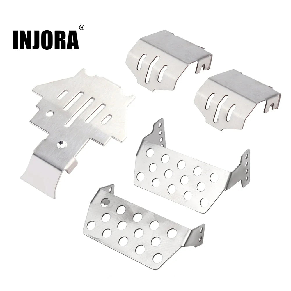 INJORA Stainless Steel Chassis Armor Axle Protector Skid Plate for Traxxas TRX-4 INJORA