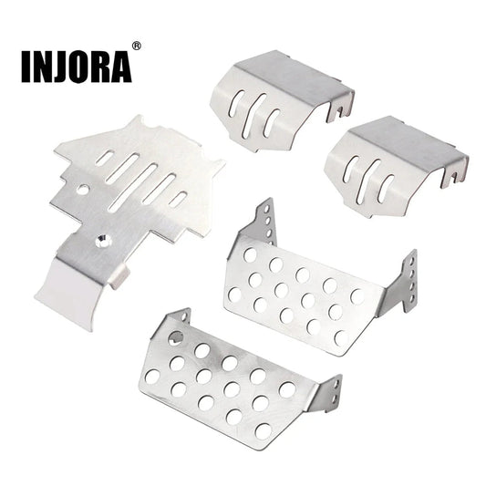 INJORA Stainless Steel Chassis Armor Axle Protector Skid Plate for Traxxas TRX-4 INJORA