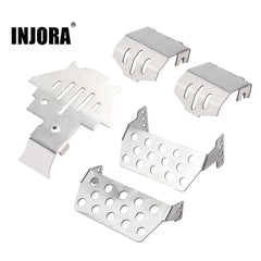 INJORA Stainless Steel Chassis Armor Axle Protector Skid Plate for Traxxas TRX-4 INJORA