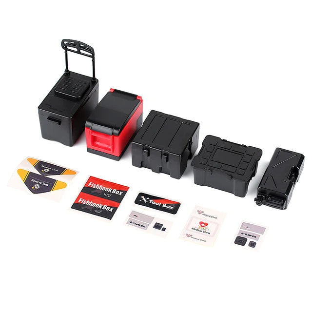 INJORA 5pcs Mini Plastic Fishing Boxes Medical Chest Tool Cases For 1/10 RC Crawler (CRAW18386)