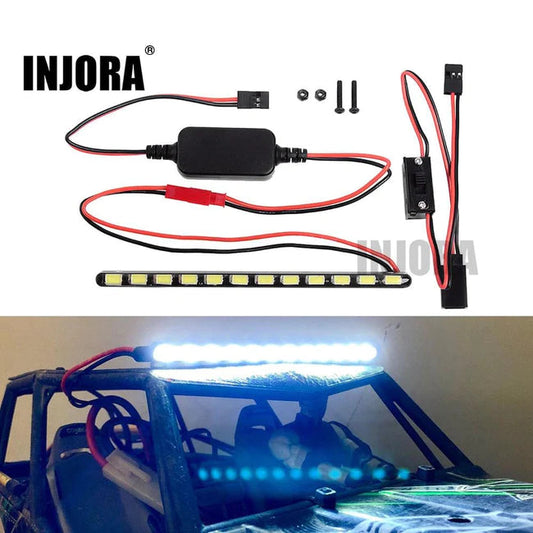 INJORA 130mm 12-Light Super Bright LED Light Bar with Switch for 1/10 RC Car (CRAW18144) INJORA