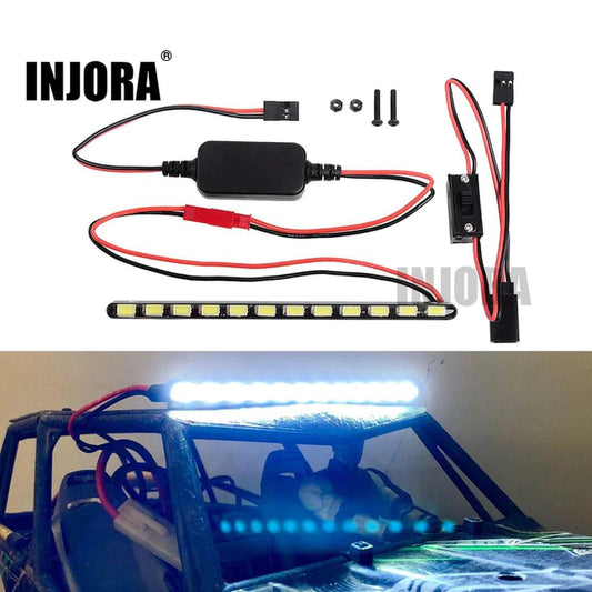 INJORA 130mm 12-Light Super Bright LED Light Bar with Switch for 1/10 RC Car (CRAW18144)