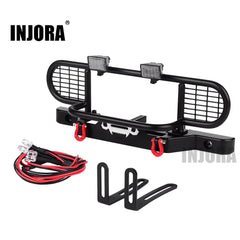 INJORA Metal Front Camel Trophy Bumper with Light for Traxxas TRX-4 Defender (CRAW18123)