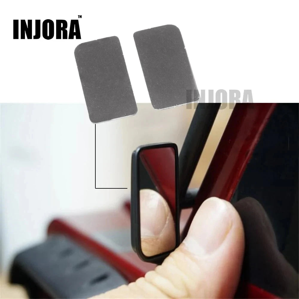 INJORA 2PCS Metal Rearview Mirrors for 1/10 RC Crawler Car Traxxas TRX-4 INJORA
