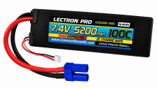 Lectron Pro 7.4V 5200mAh 100C Lipo Battery with EC5 Connector #2S5200-1005 Common Sense RC