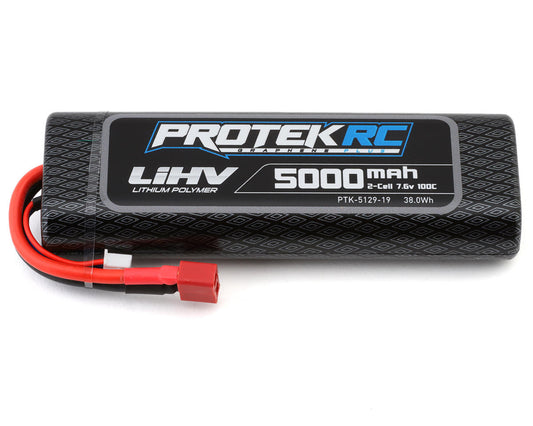 ProTek RC 2S 100C Si-Graphene + HV LiPo Stick Pack TCS Battery (7.6V/5000mAh) w/T-Style Connector (ROAR Approved) (PTK-5129-19)