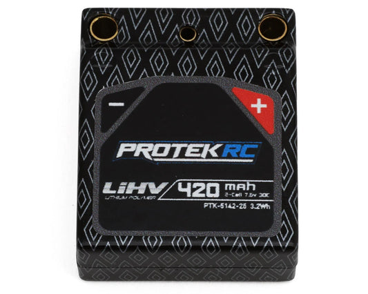 ProTek RC 2S 30C HV Hardcase LiPo Battery for Losi® Micro-B (7.6V/420mAh) w/Charge Lead & 3.5mm Bullets(PTK-5142-25)