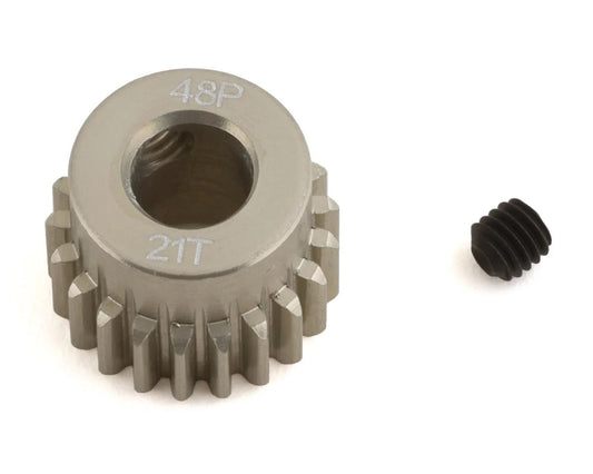 ProTek RC 48P Lightweight Hard Anodized Aluminum Pinion Gear (5.0mm Bore) (21T) (PTK-8641) Amain Hobbies