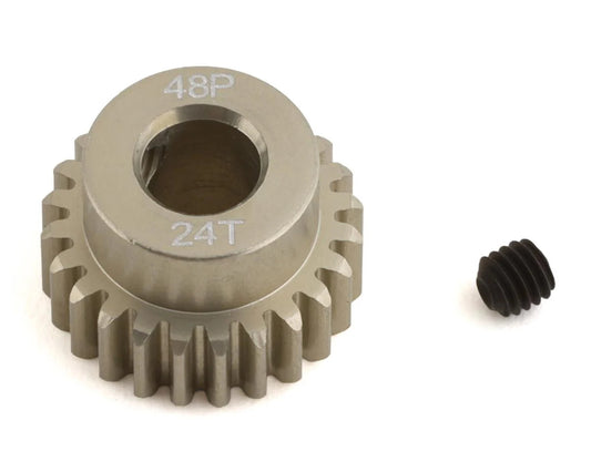 ProTek RC 48P Lightweight Hard Anodized Aluminum Pinion Gear (5.0mm Bore) (24T) (PTK-8644) Amain Hobbies