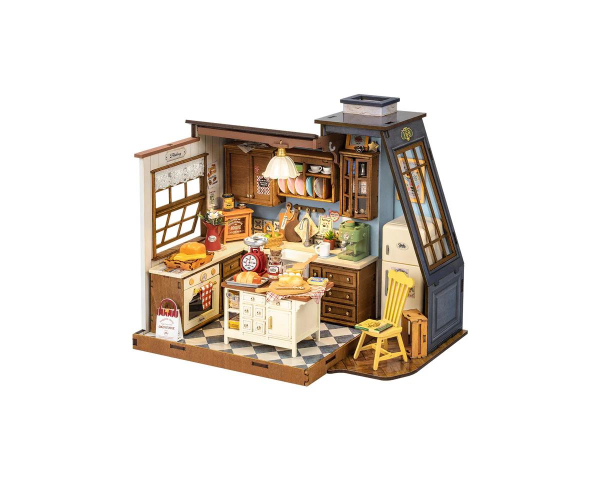 Robotime Rolife Baking Kitchen DIY Miniature 3D Wooden Model Kit Amain Hobbies