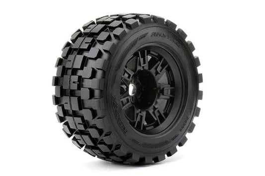 ROAPEX Rythm 1/8 Monster Truck Tires Mounted on Black Wheels (ROPR4004-B0) HRP