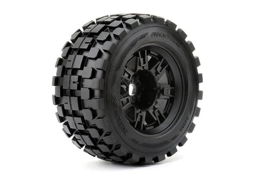 ROAPEX Rythm 1/8 Monster Truck Tires Mounted on Black Wheels (ROPR4004-B0)