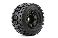 ROAPEX Rythm 1/8 Monster Truck Tires Mounted on Black Wheels (ROPR4004-B0) HRP